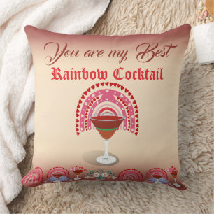 Coussin Cocktail romantique Rainbow Paradise Valentine Hea