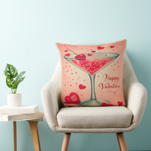 Coussin Cocktail Valentine Martini du milieu du siècle