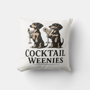 Coussin Cocktail Weenies Drôle de chien dachshund wiener