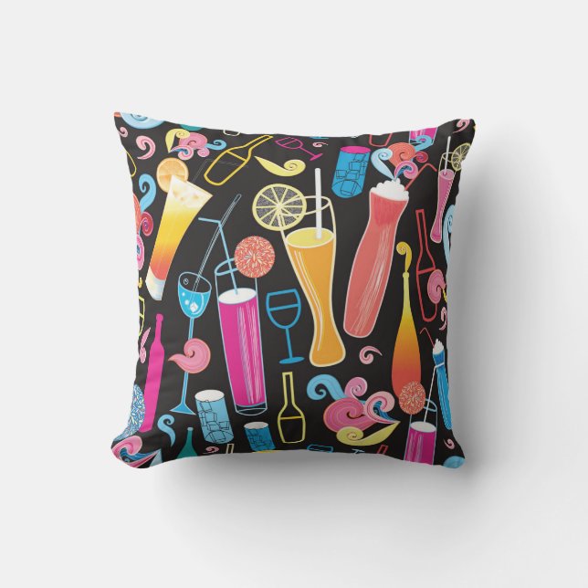 Coussin Cocktails colorés Graphic Motif sans couture (Recto)