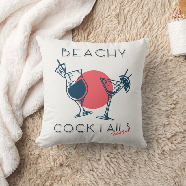 Coussin Cocktails de plage Acclamations Fête Art (Couverture)
