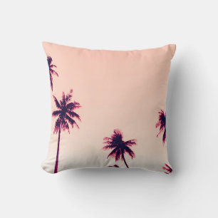Coussin Cocotiers de palmiers tropicaux au coucher du sole