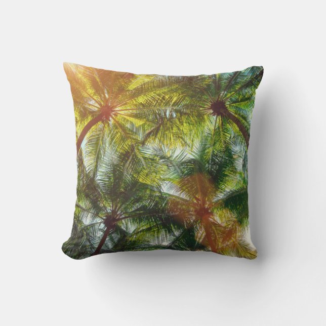 Coussin Cocotiers palmiers sur la plage (Recto)