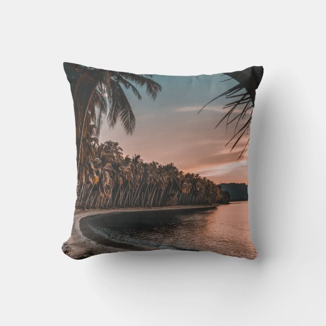 COUSSIN COCOTIERS VERTS EN BORD DE PLAGE (Recto)
