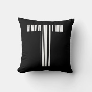 Coussin CODE À BARRES DE LA LETTRE T Premier motif de code