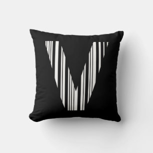 Coussin CODE À BARRES DE LA LETTRE V Premier motif de code