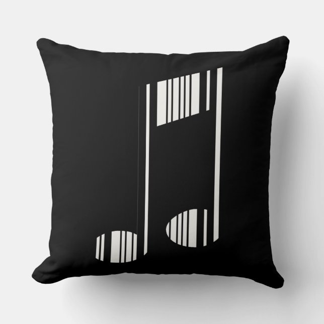 Coussin CODE À BARRES DE NOTE DE MUSIQUE Motif de code-bar (Recto)