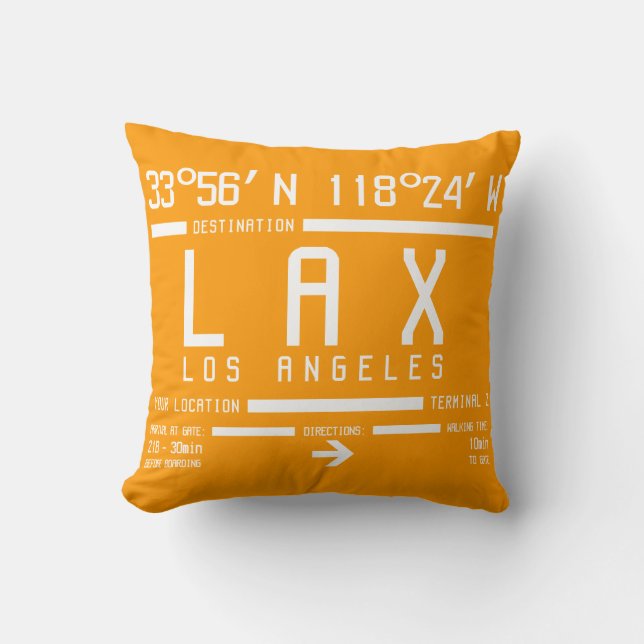 Coussin Code aéroport de Los Angeles (Recto)