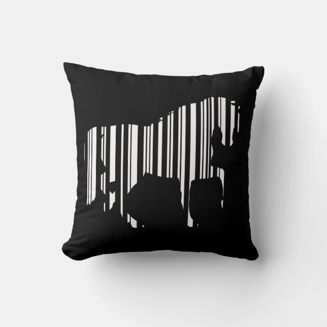 Coussin CODE BARRE CHEVAL Motif de code-barres zèbre Desig (Recto)