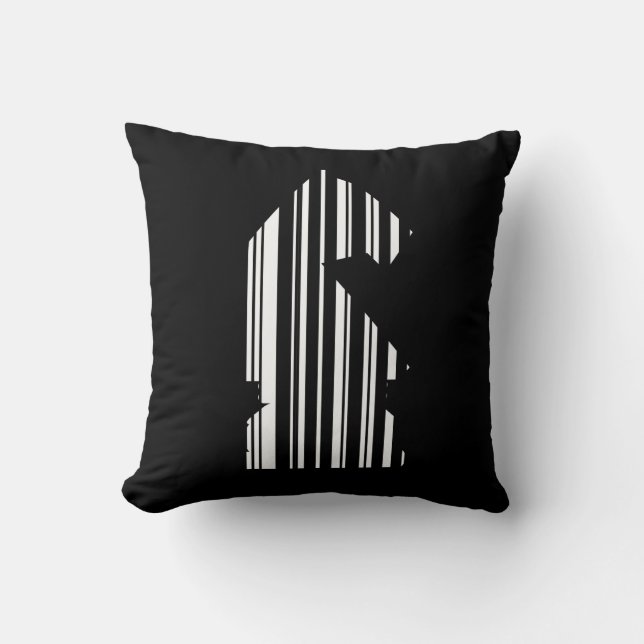 Coussin Code barre de pièce d'échecs de chevalier Modèle d (Recto)