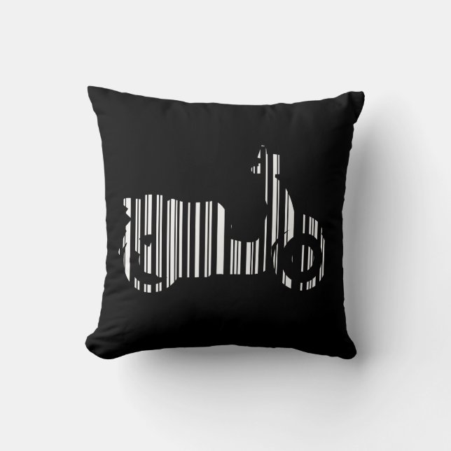 Coussin Code-barres de scooter motif de code-barres de mot (Recto)