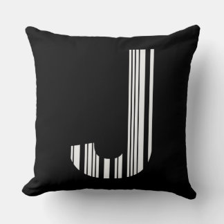 Coussin Code-barres lettre J première initiale Modèle de c