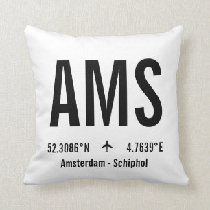 Coussin Code d'aéroport d'Amsterdam - Aviation