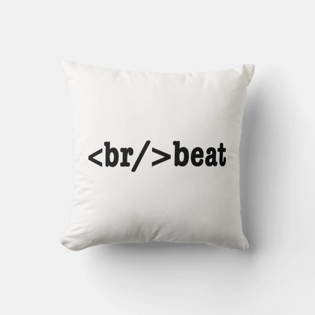 Coussin code HTML breakbeat (Recto)