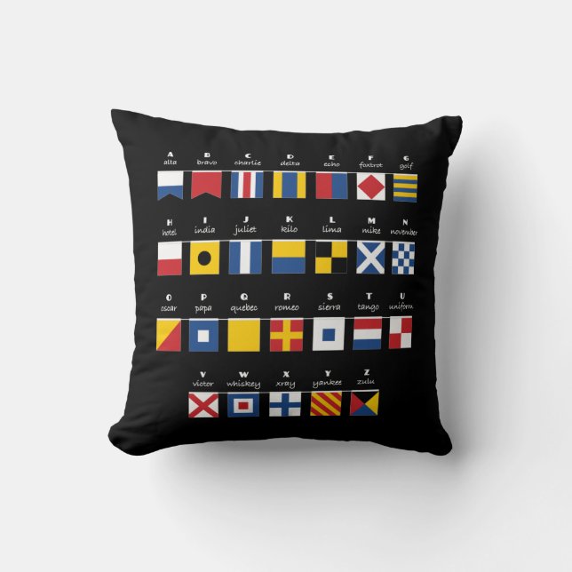 Coussin Code international d'alphabet de signaux (Recto)