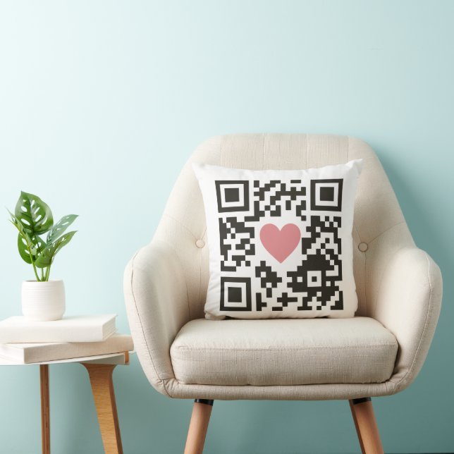 Coussin Code QR d'amour (Chaise)