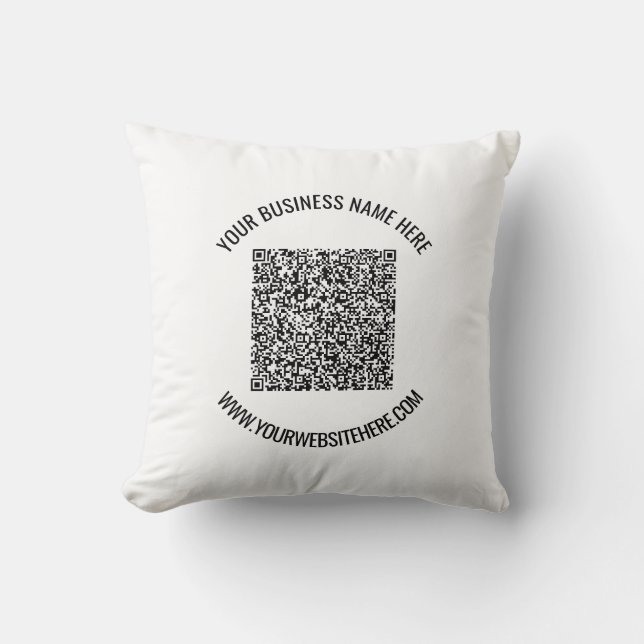 Coussin Code QR et texte personnalisé professionnel person (Recto)