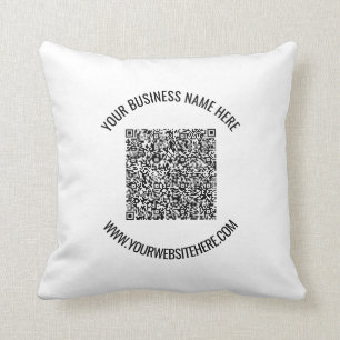 Coussin Code QR et texte personnalisé professionnel person