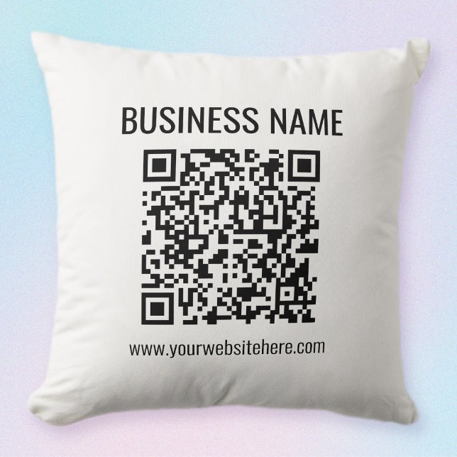 Coussin Code QR personnalisable & nom de l'entreprise (Créateur téléchargé)