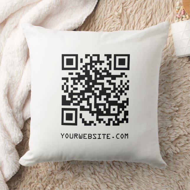 Coussin Code QR personnalisable Votre lien de page Web (Couverture)