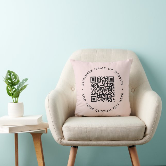 Coussin Code QR | Pink Business Moderne Feminine Girl (Chaise)