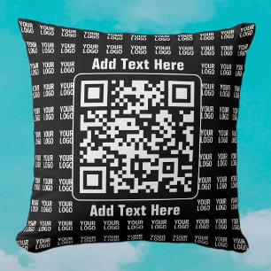 Coussin Code QR promotionnel (modifiable) plus motif de lo