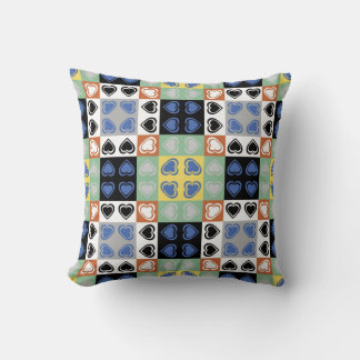 Coussin Coeur abstrait insouciant orné 2