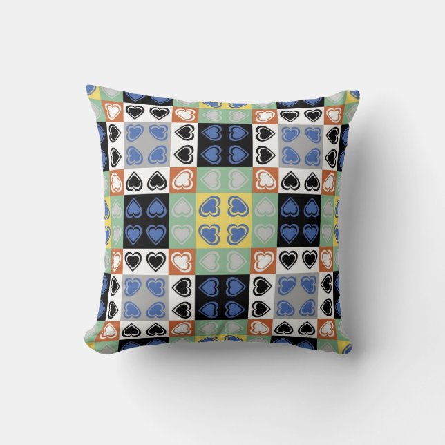 Coussin Coeur abstrait insouciant orné 2 (Recto)