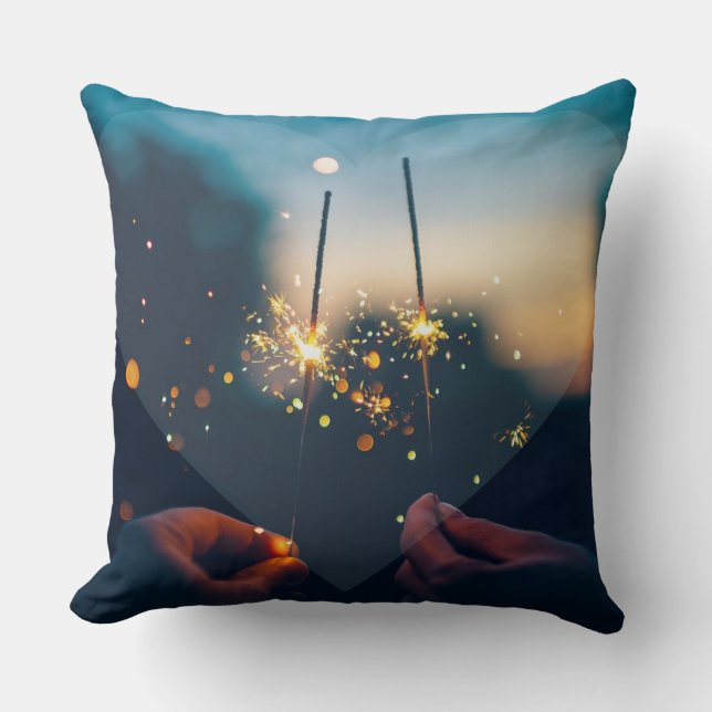 Coussin Cœur Amour Bleu Cœur (Recto)
