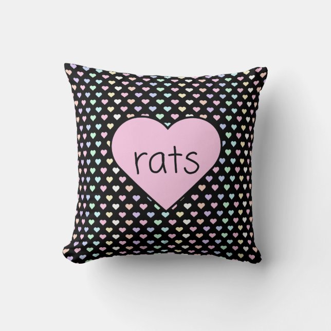 Coussin Coeur animal avec Pastel Petits Coeurs Jeter Oreil (Recto)