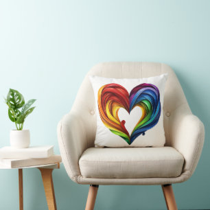 Coussin Coeur arc-en-ciel