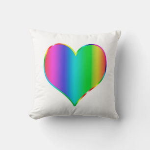 Coussin Coeur arc-en-ciel