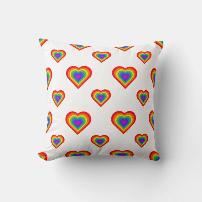 Coussin Coeur arc-en-ciel (Recto)