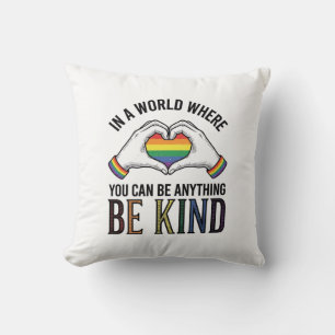 Coussin Cœur Arc-en-ciel Mains Vintage Design Vectoriel So