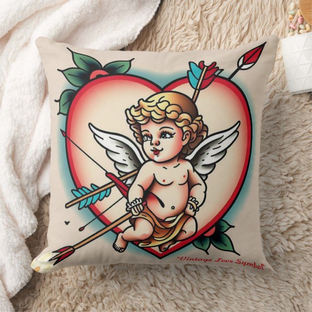 Coussin Cœur audacieux et art de Cupidon (Couverture)