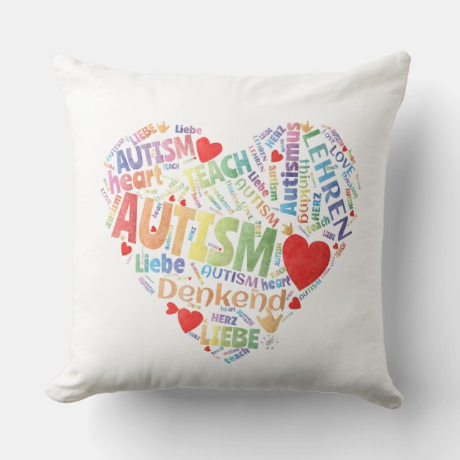 Coussin Coeur - autisme (Recto)