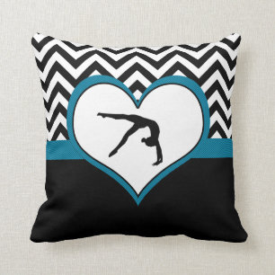 Coussin Coeur de Chevron de gymnastique avec le monogramme
