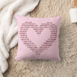 Coussin Coeur de code binaire
