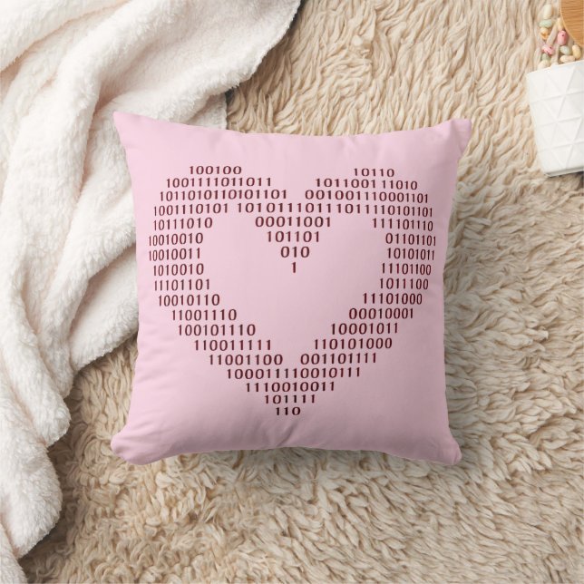 Coussin Coeur de code binaire (Couverture)