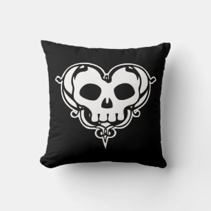 Coussin Coeur de crâne décoratif