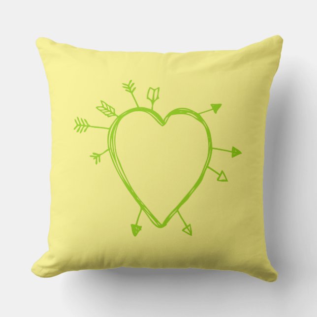 Coussin Cœur de Doodle Amusant avec Beaucoup de Flèches (Recto)