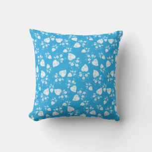 Coussin Coeur de fleur bleu avec fleurs motif