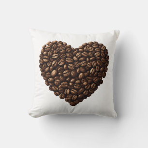 Coussin Cœur de grains de café
