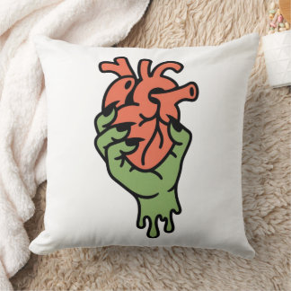 Coussin Coeur de la main de Zombie