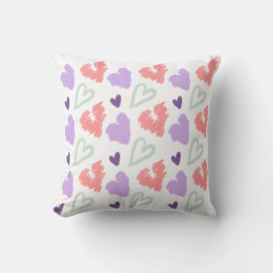 Coussin Cœur de la Saint-Valentin Motif dessiné à la main