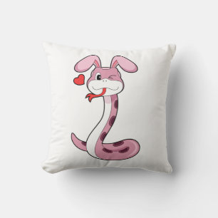 Coussin Coeur de lapin serpent