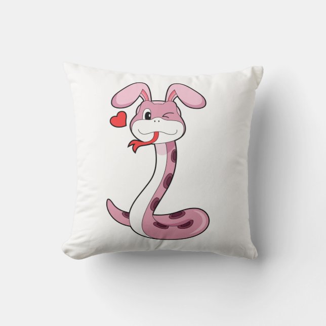 Coussin Coeur de lapin serpent (Recto)