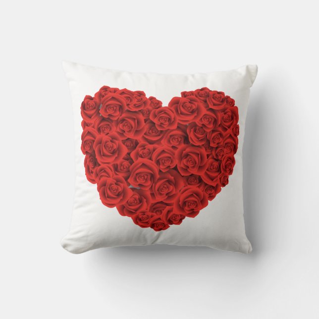 Coussin Coeur de l'oreiller à lancer à la maison Rose (Recto)