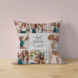 Coussin Coeur de script mignon moderne multi photo meilleu<br><div class="desc">Coeur de script mignon moderne multi photo meilleurs amis sobre élégant intérieur</div>