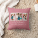 Coussin Coeur de script mignon moderne multi photo meilleu<br><div class="desc">Coeur de script mignon moderne multi photo meilleurs amis triptyque cadeau</div>